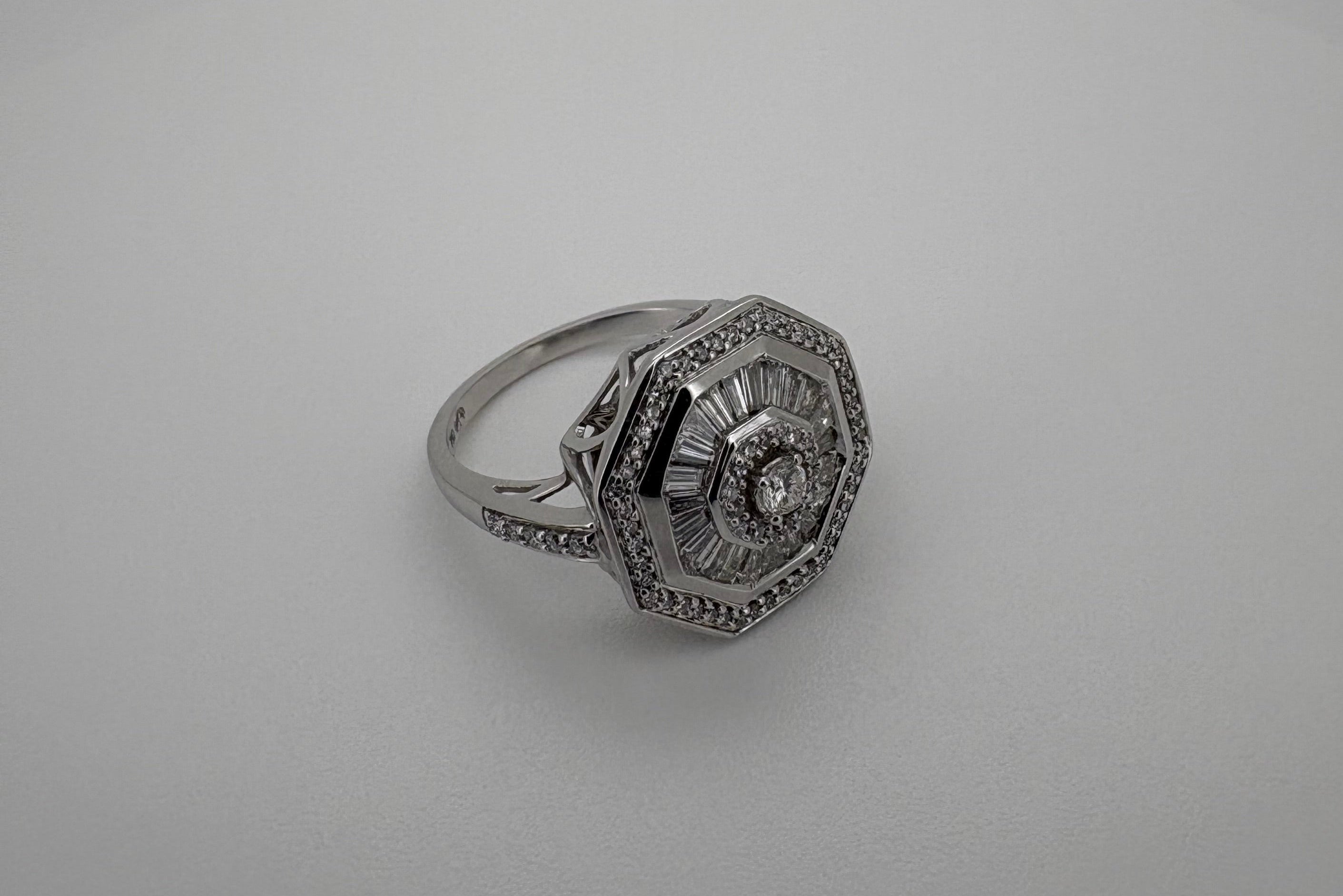Bargue Or Blanc 18K Diamants