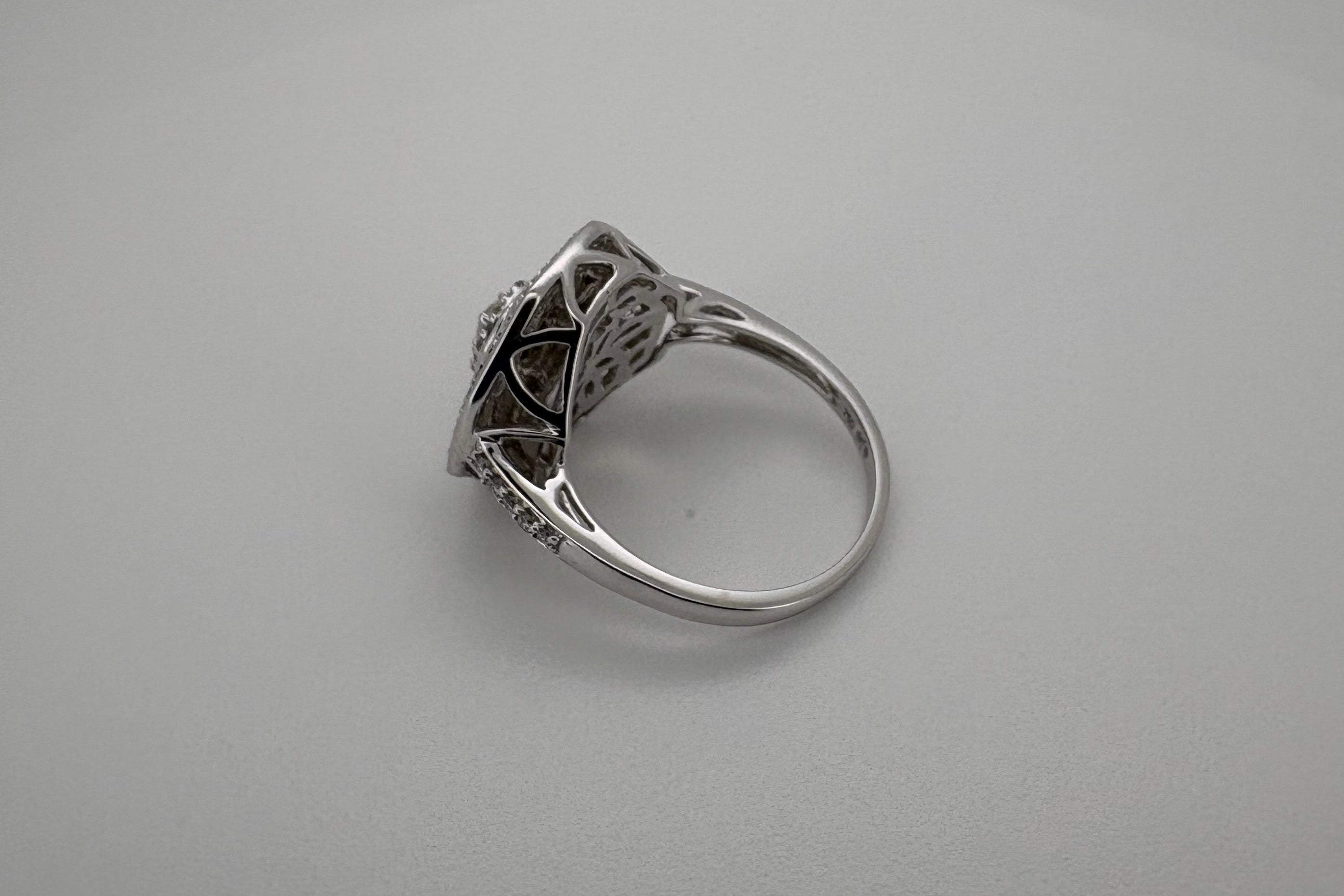 Bargue Or Blanc 18K Diamants