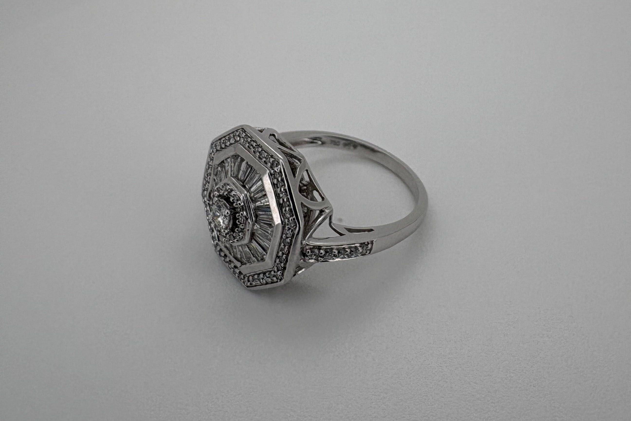 Bargue Or Blanc 18K Diamants