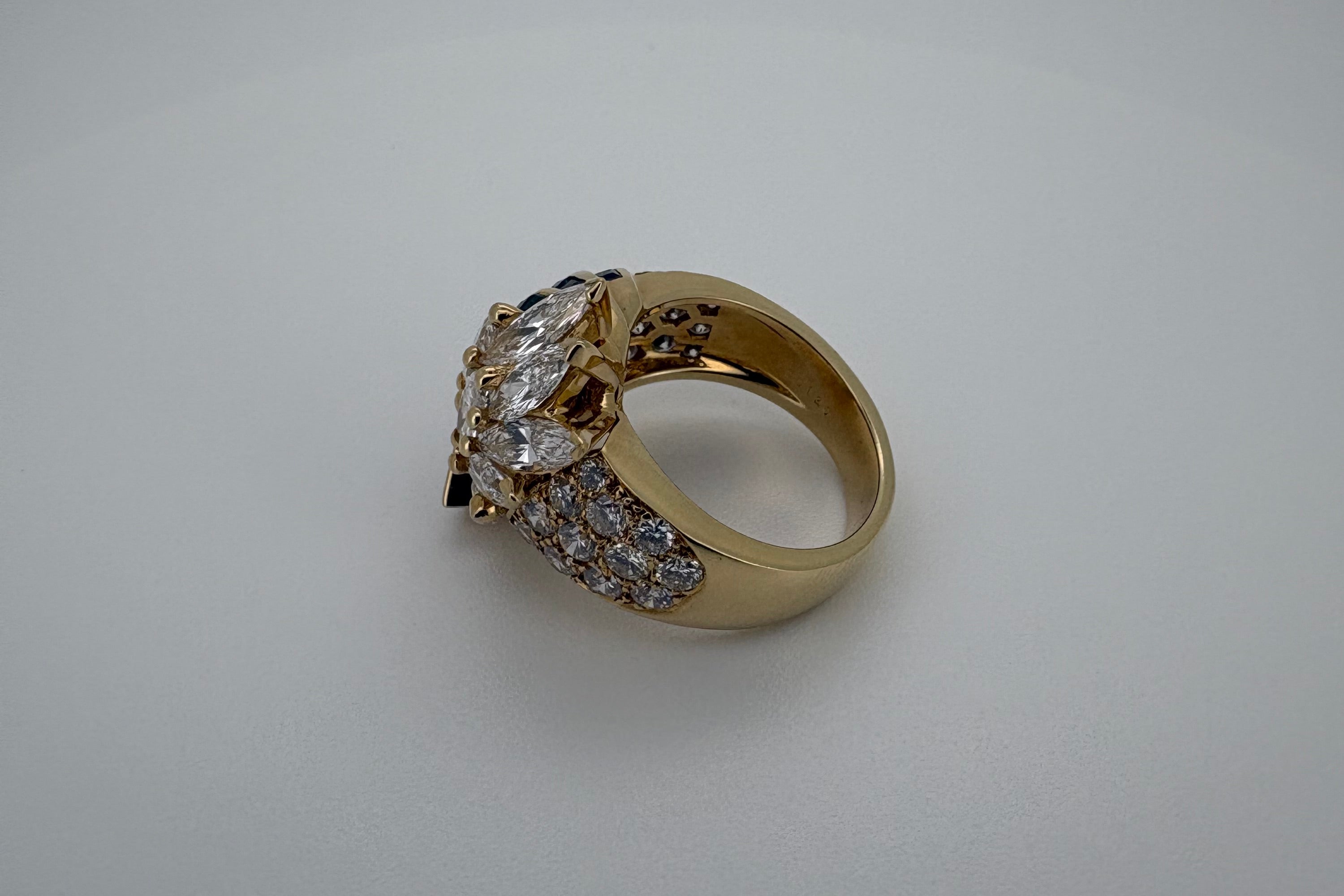 Bague Or 18K Diamants et Saphirs