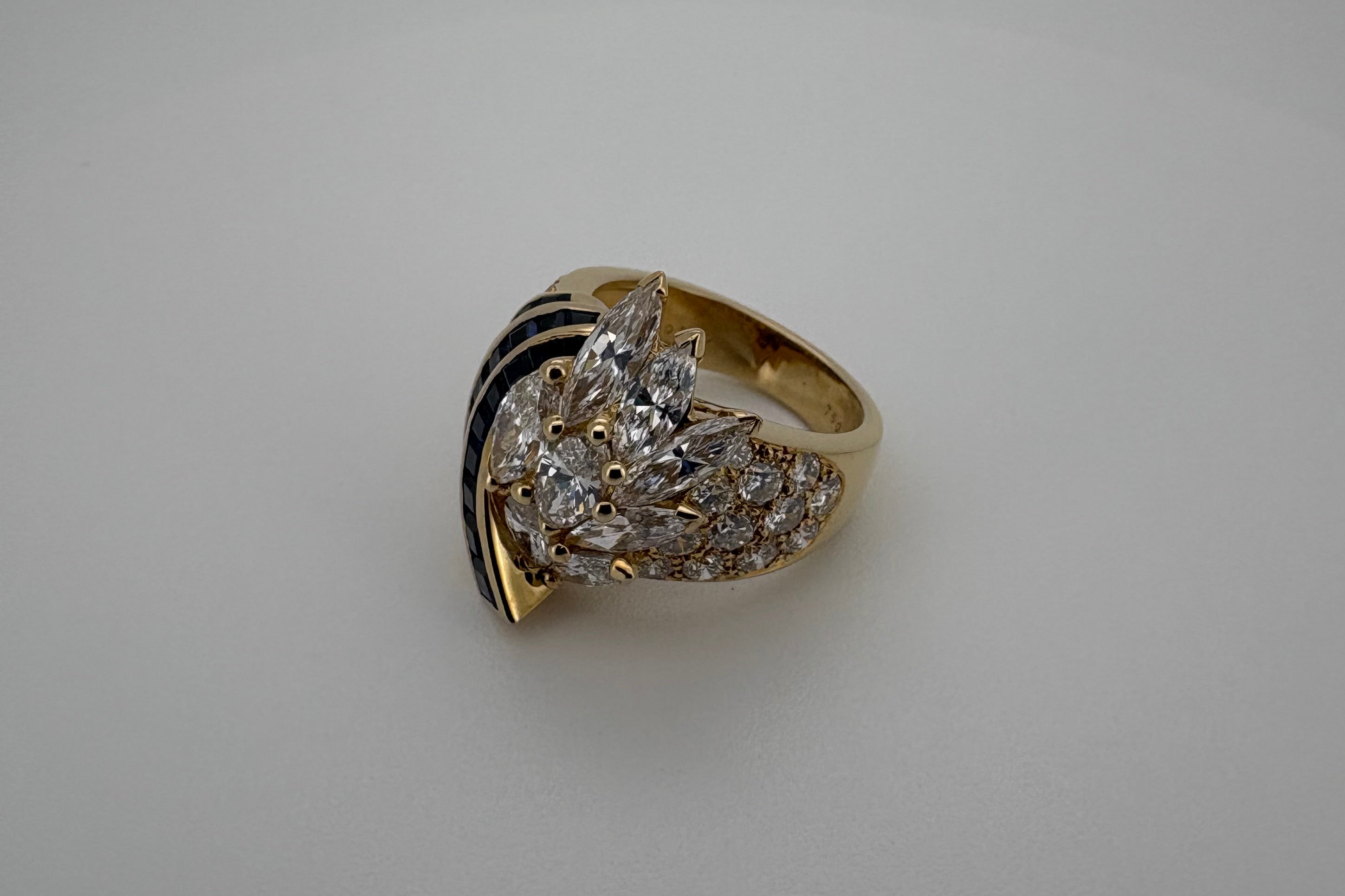 Bague Or 18K Diamants et Saphirs