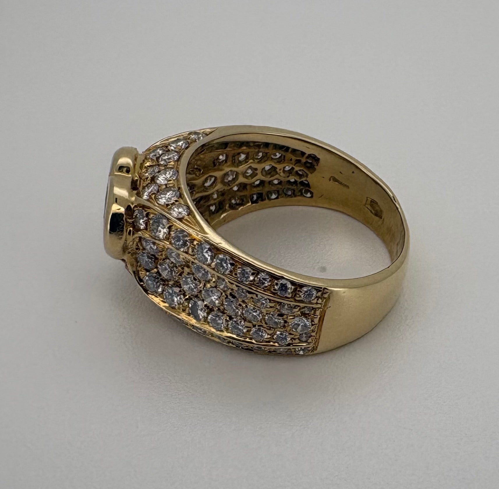 Bague Or Jaune 18K Rubis Coeur et Diamant
