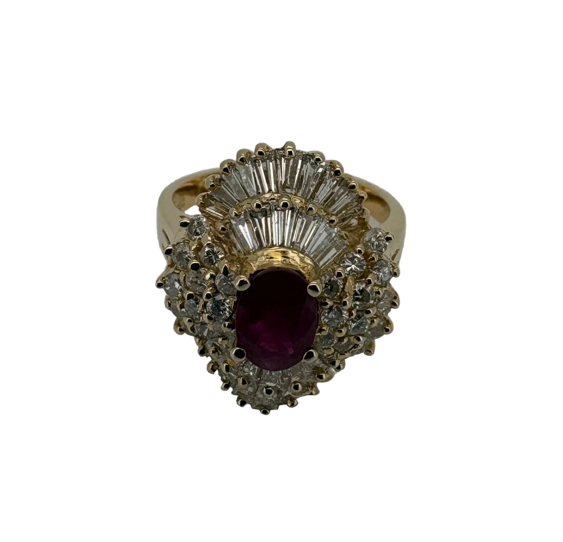 Bague Or Jaune 18K Rubis et Diamant