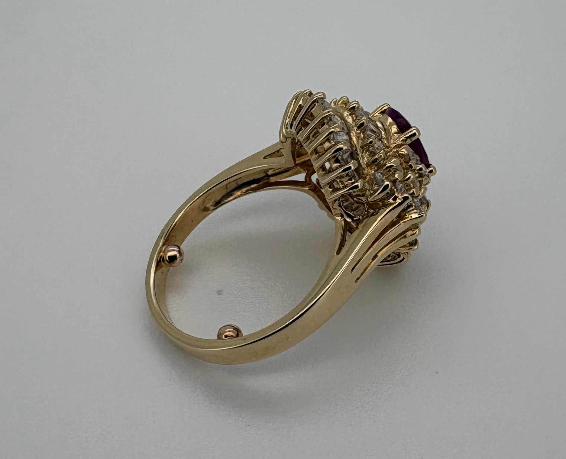 Bague Or Jaune 18K Rubis et Diamant