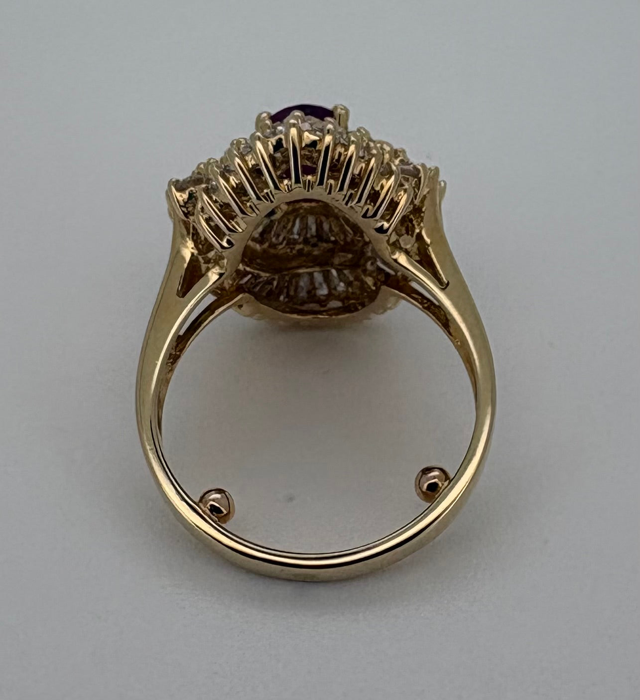 Bague Or Jaune 18K Rubis et Diamant