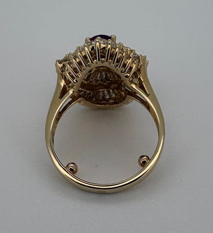 Bague Or Jaune 18K Rubis et Diamant