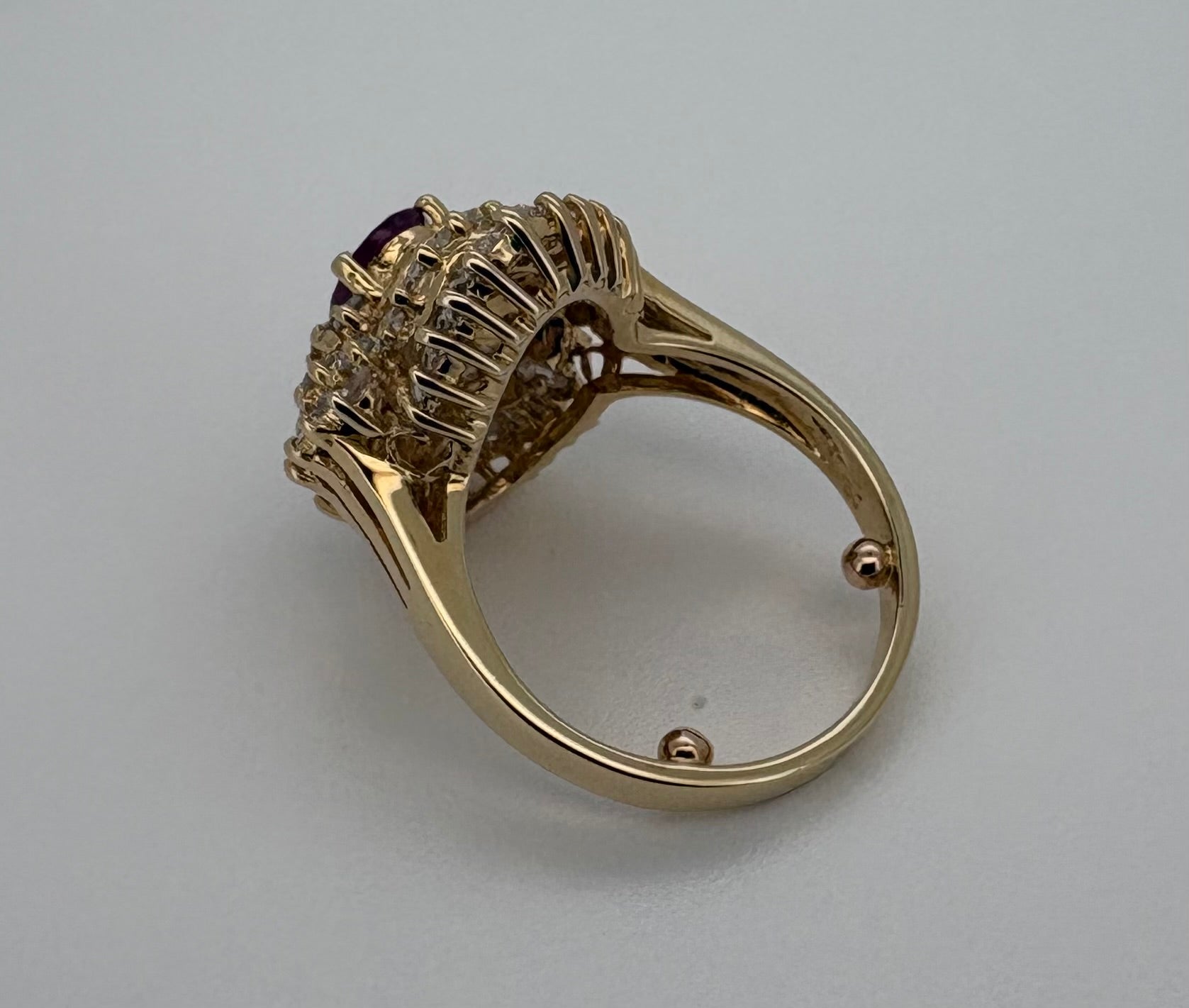Bague Or Jaune 18K Rubis et Diamant