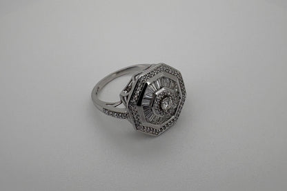 Bargue Or Blanc 18K Diamants