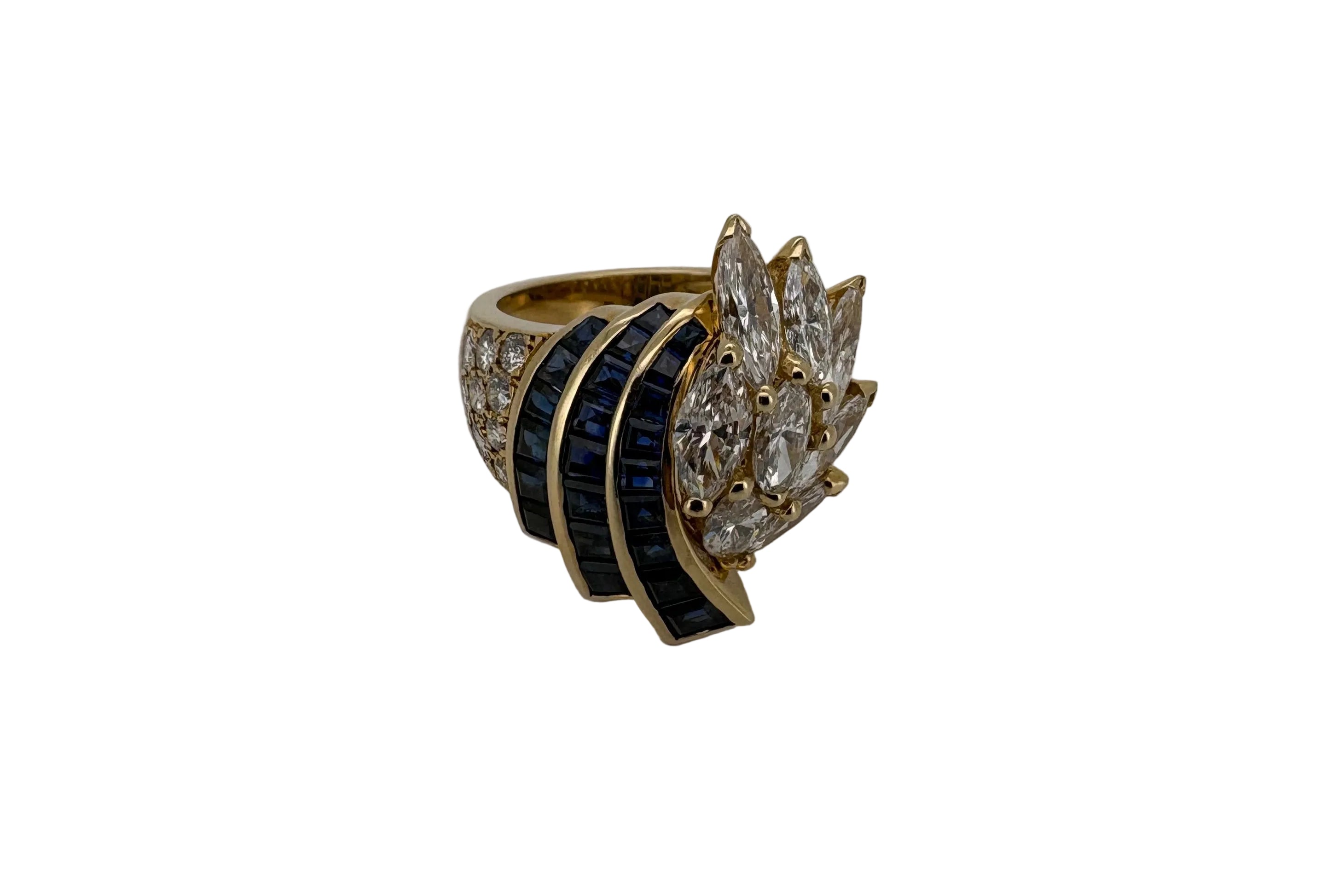 Bague Or 18K Diamants et Saphirs