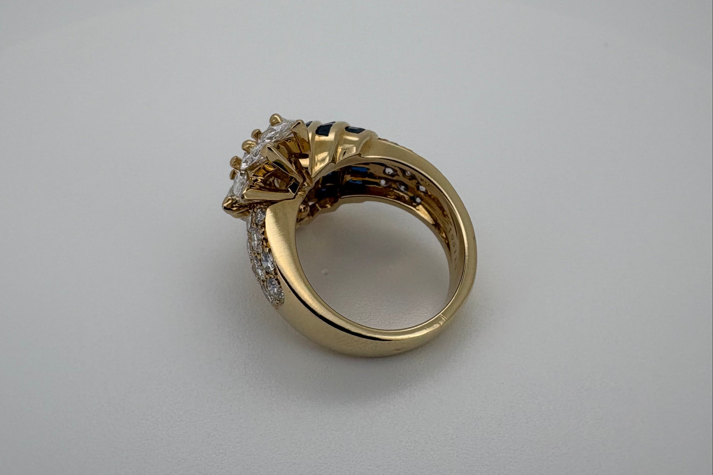 Bague Or 18K Diamants et Saphirs