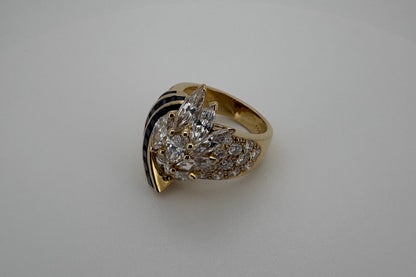Bague Or 18K Diamants et Saphirs