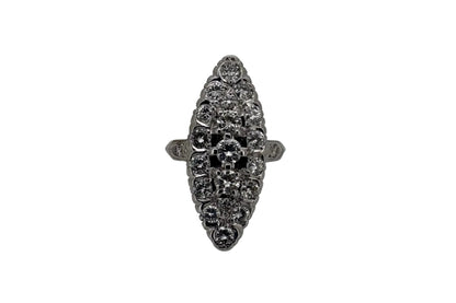 Bague Marquise Or blanc 18K et Diamants