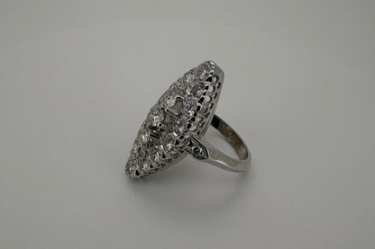 Bague Marquise Or blanc 18K et Diamants