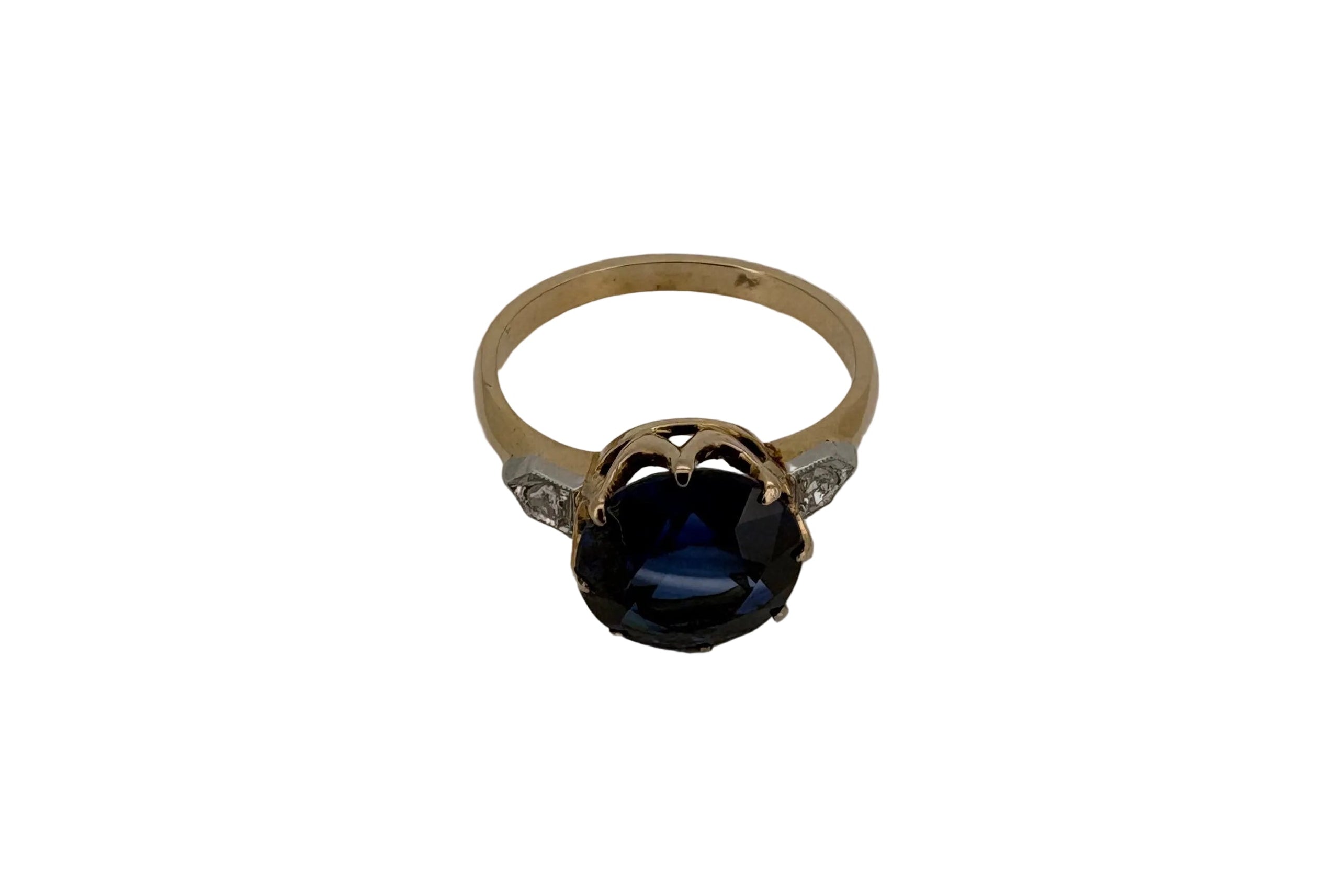 Bague Or jaune 18K Saphir et diamants
