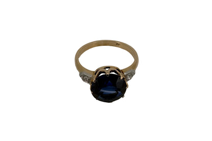 Bague Or jaune 18K Saphir et diamants