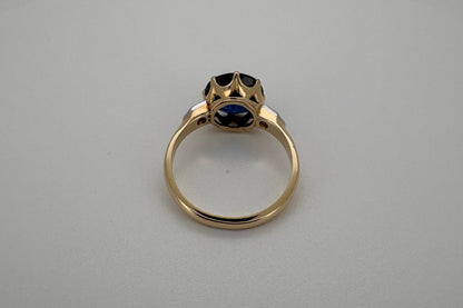 Bague Or jaune 18K Saphir et diamants