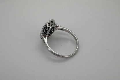 Bague Platine Art-Déco Saphirs et Diamants