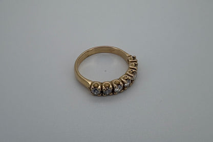 Demi Alliance Américaine Or jaune 18K et Diamants