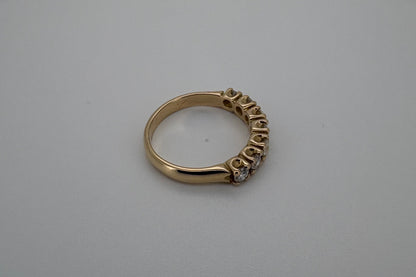 Demi Alliance Américaine Or jaune 18K et Diamants